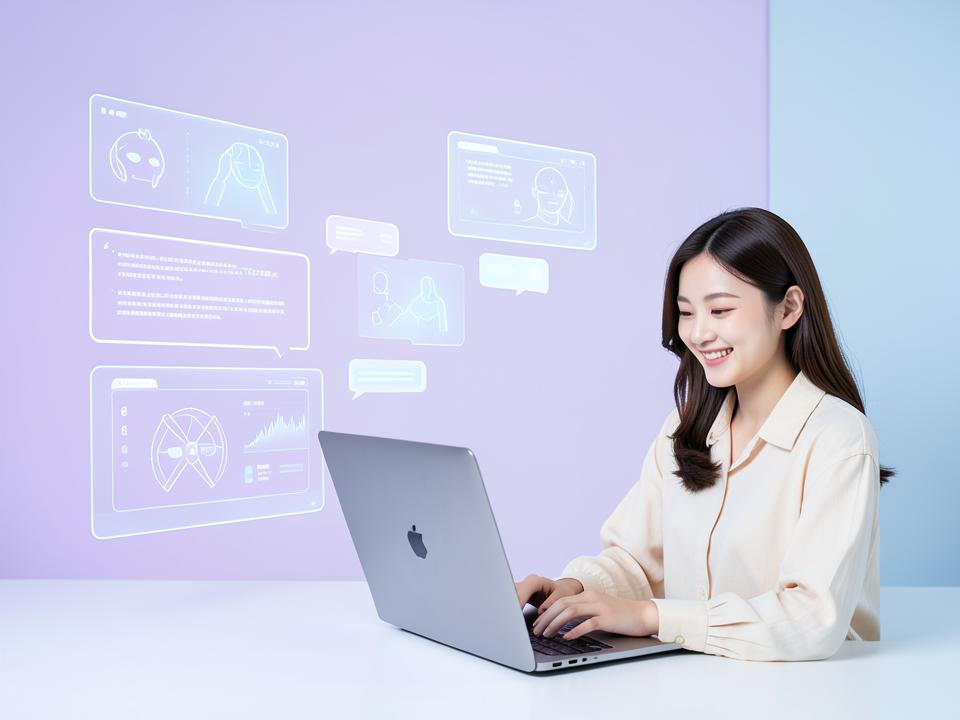 AI를 활용하는 여성